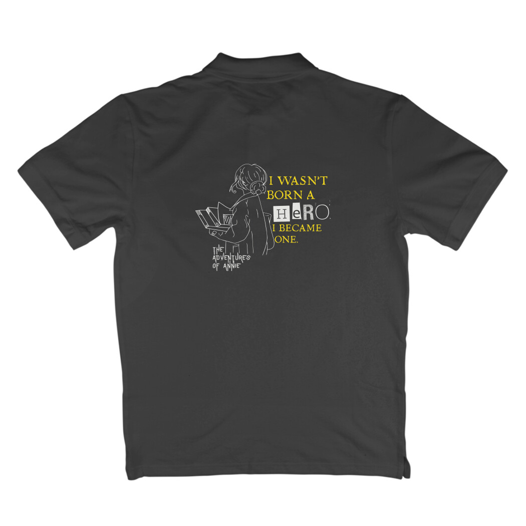 Black Polo T-shirt 2XL Men Back View