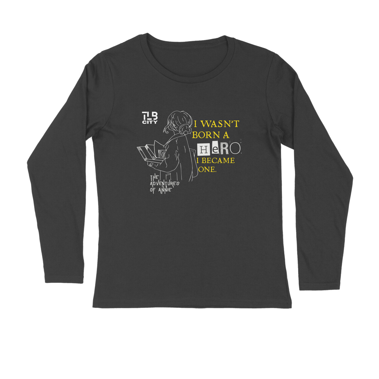 Black S Men Round Neck Long Sleeve T-shirt