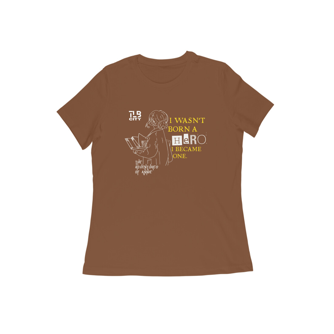 Coffee Brown XS Women Round Neck T-shirt